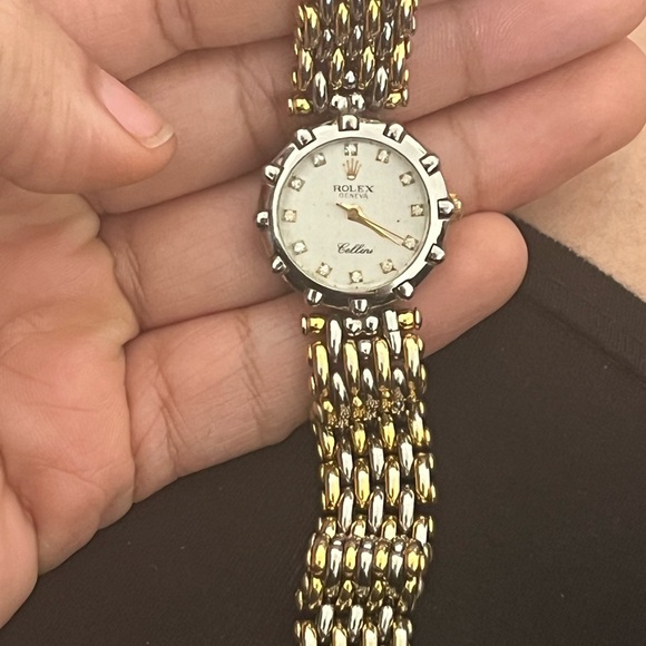 Listing vintage Giovani Cellini crystal diamond with gold and silver band - Picture 3 of 6